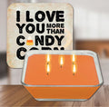 Candy Corn 6.5"x6.5" Artboard Lid & 20 oz Candle Set