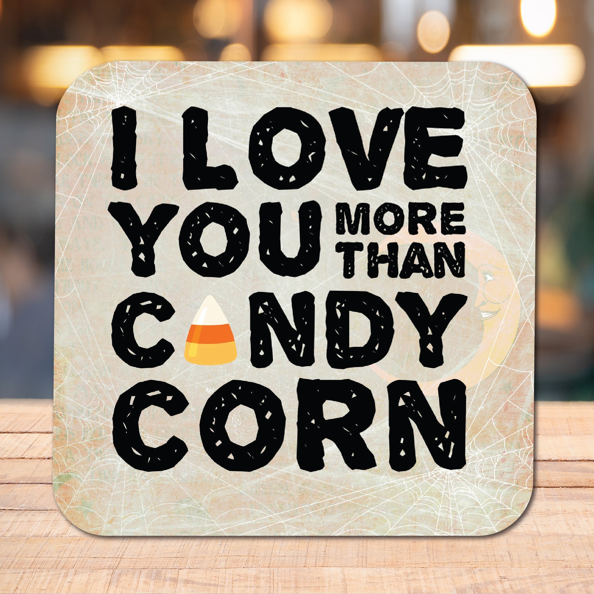 Candy Corn 6.5"x6.5" Artboard Lid & 20 oz Candle Set
