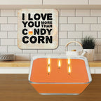 Candy Corn 6.5"x6.5" Artboard Lid & 20 oz Candle Set