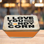 Candy Corn 6.5"x6.5" Artboard Lid & 20 oz Candle Set