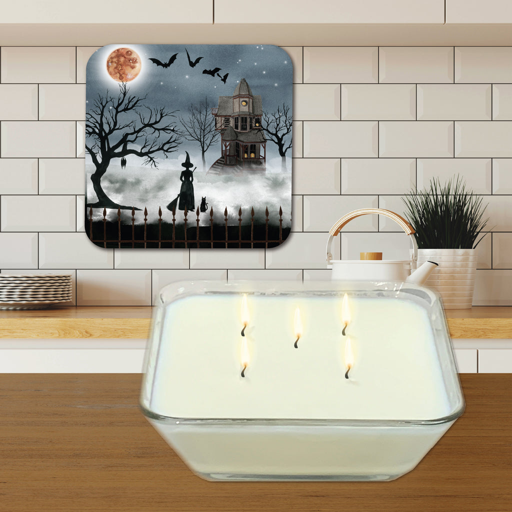 Harvest Moon I 6.5"x6.5" Artboard Lid & 20 oz Candle Set
