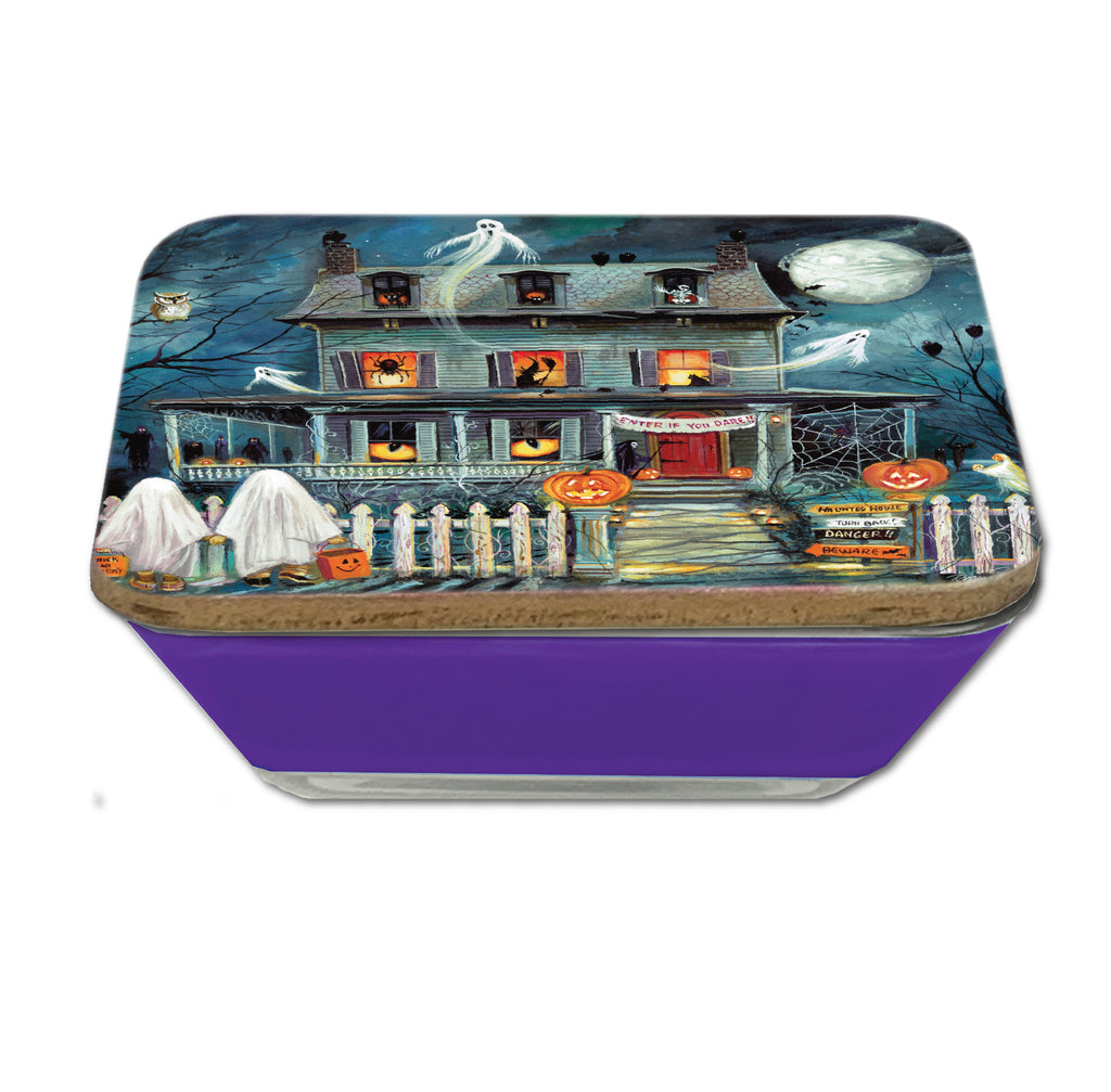Haunted House I 6.5"x6.5" Artboard Lid & 20 oz Candle Set
