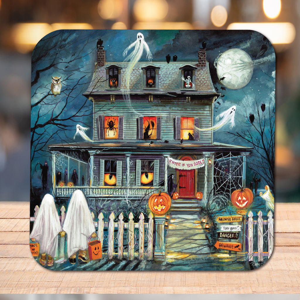 Haunted House I 6.5"x6.5" Artboard Lid & 20 oz Candle Set