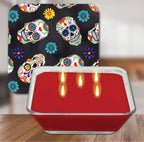 Sugar Skull Pattern 6.5"x6.5" Artboard Lid & 20 oz Candle Set