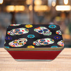 Sugar Skull Pattern 6.5"x6.5" Artboard Lid & 20 oz Candle Set