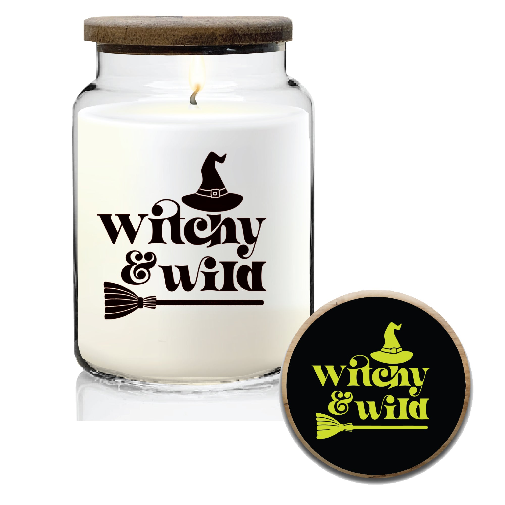 Typography 21 oz Soy Wax Candle with Wooden Lid