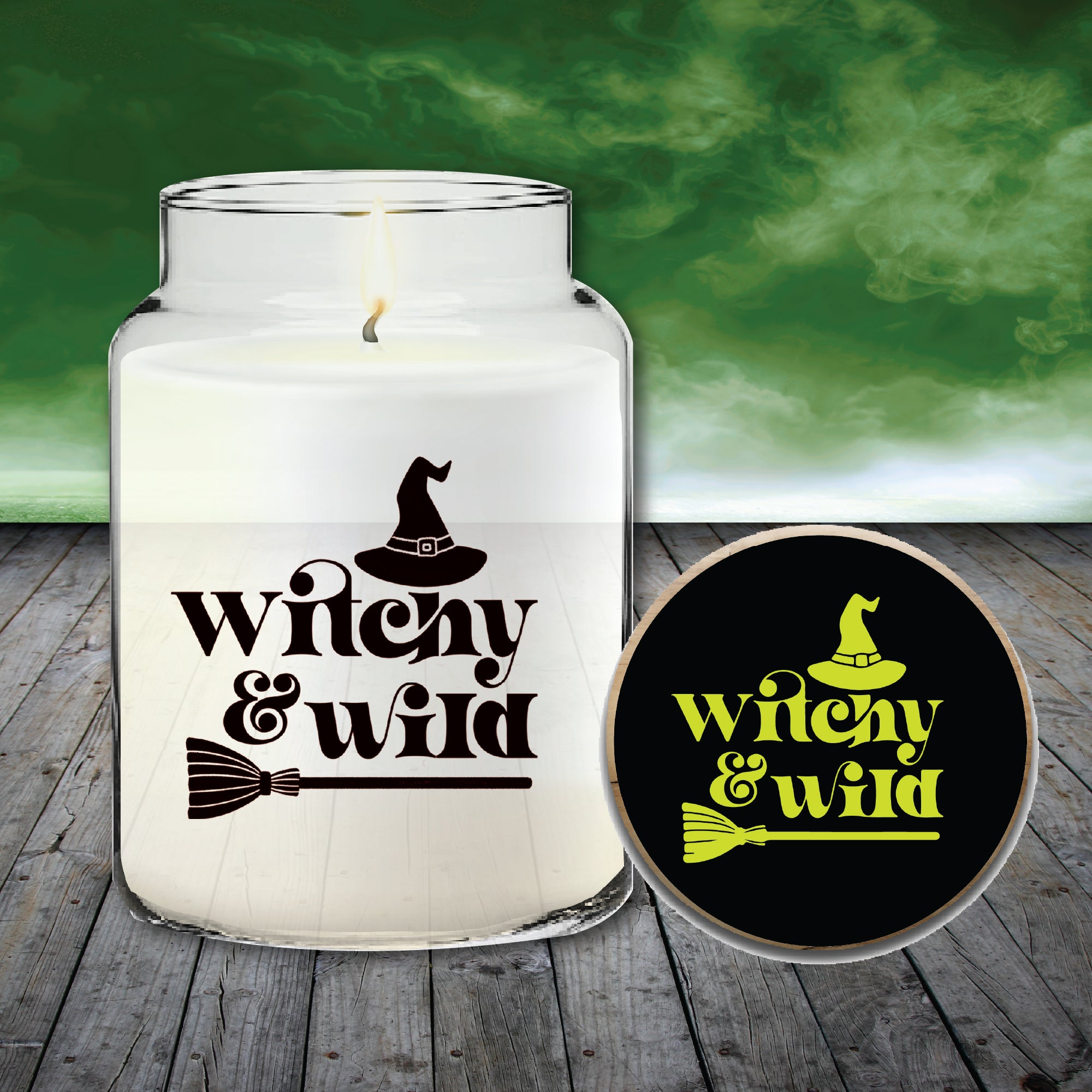 Typography 21 oz Soy Wax Candle with Wooden Lid