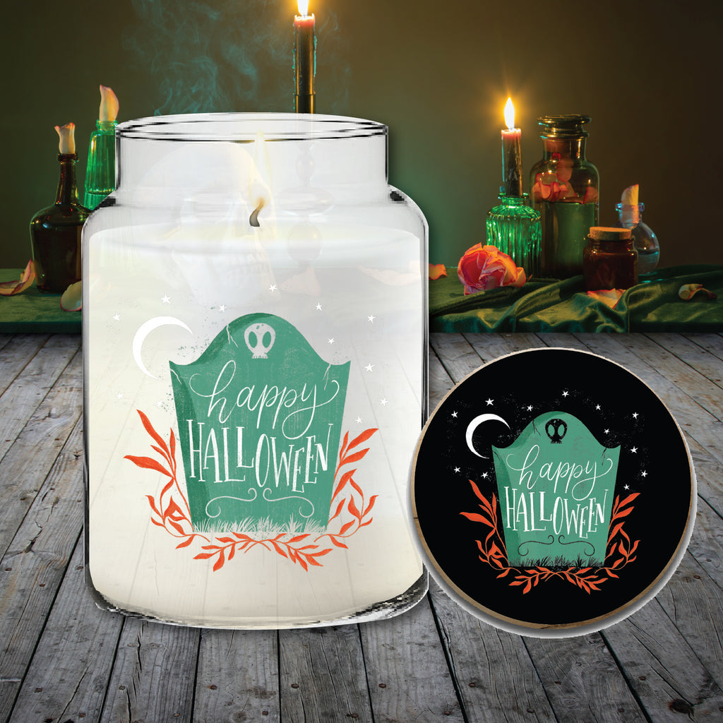 Cute Halloween I 21 oz Soy Wax Candle with Wooden Lid