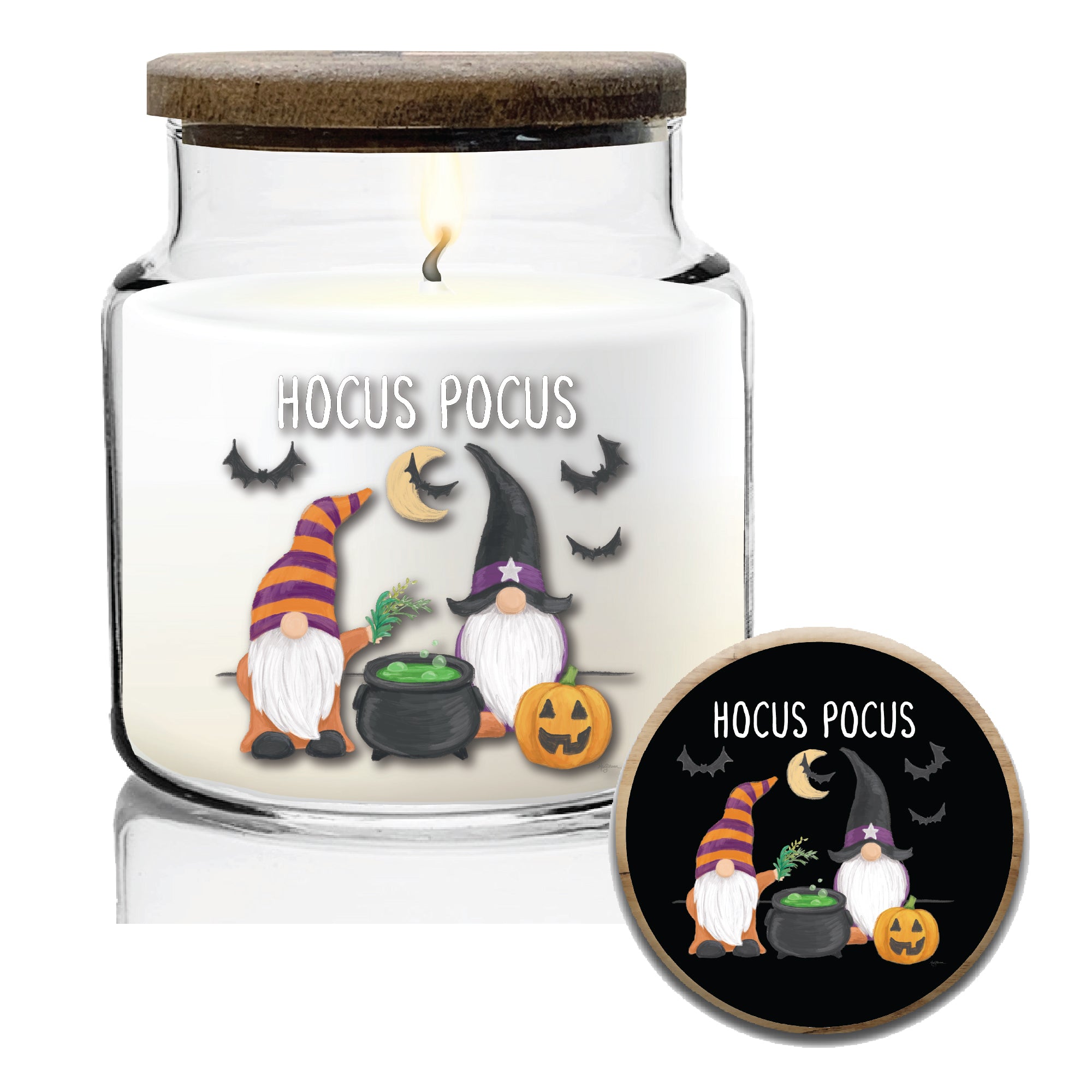 Gnomes II 14 oz Soy Wax Candle with Wooden Lid