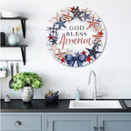 Celebrate 250 God Bless America Wreath Circular Wood Décor with Wounded Warrior Project