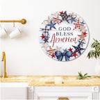 Celebrate 250 God Bless America Wreath Circular Wood Décor with Wounded Warrior Project