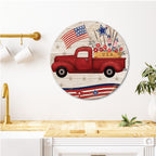 Celebrate 250 Truck Fireworks Circular Wood Décor with Wounded Warrior Project