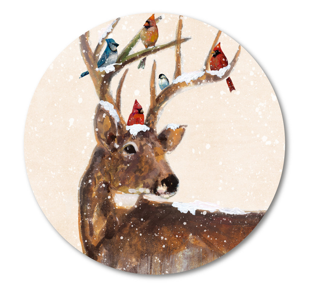 Merry Christmas II Circular Wood Decor