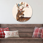 Merry Christmas II Circular Wood Decor