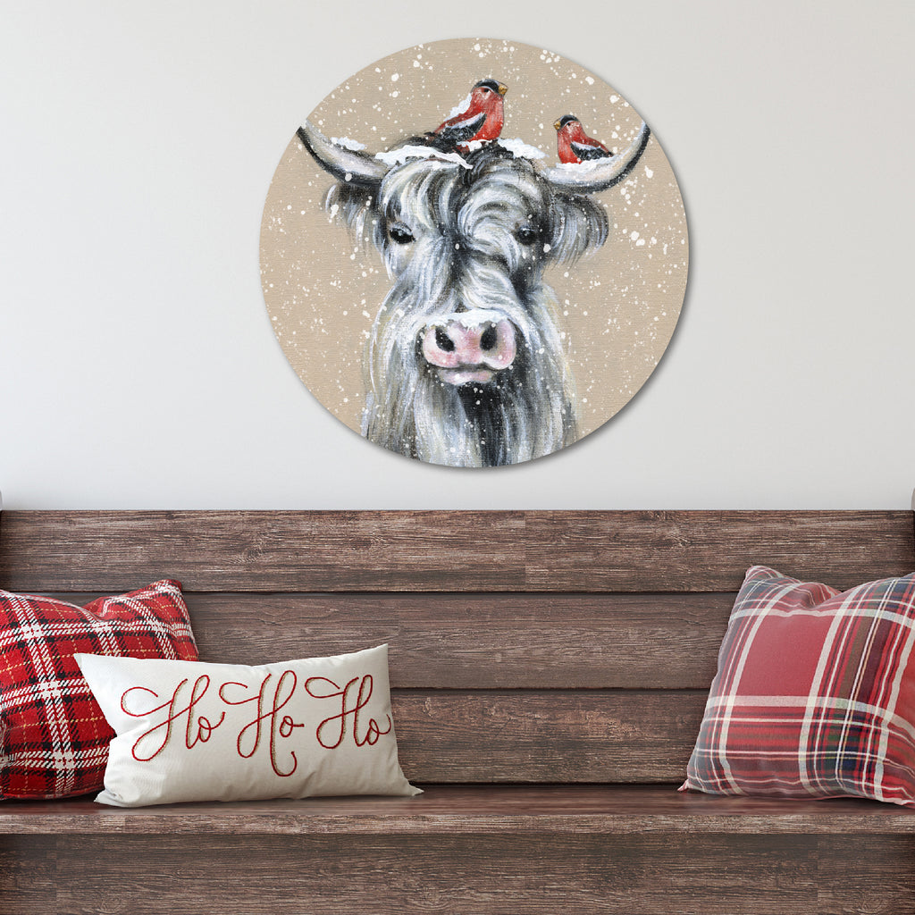Playful Winter Circular Wood Decor