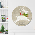 Flying Reindeer I Circular Wood Decor