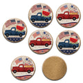Celebrate 250 Truck Blue Patriotic 6 Piece Ceramic Coaster Set with Wounded Warrior Project