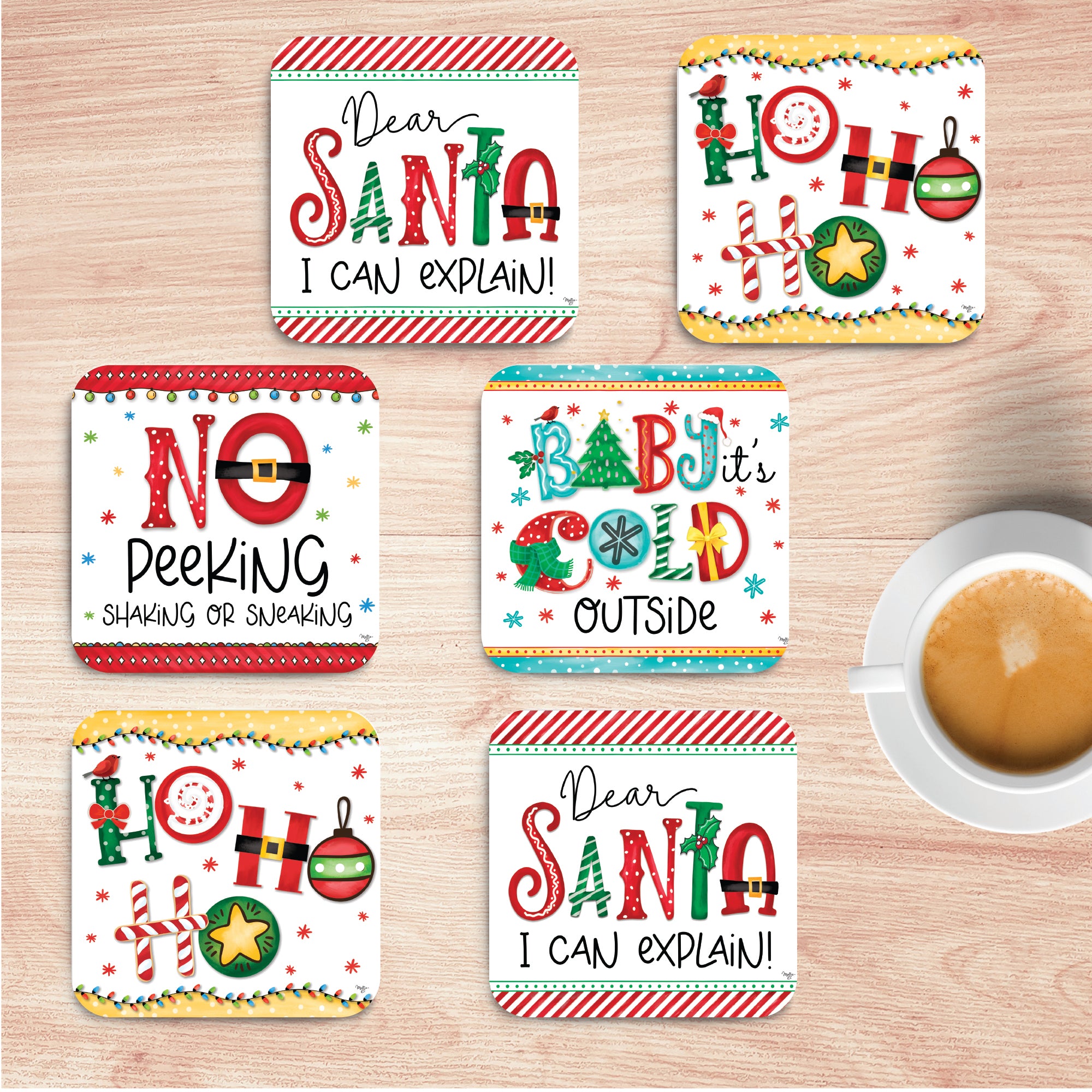 Dear Santa 4_ Square Ceramic Coasters - Set of 6