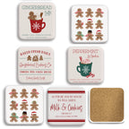Gingerbread Collection 4_ Square Ceramic Coasters - Set of 6