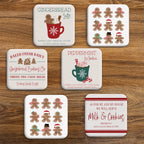 Gingerbread Collection 4_ Square Ceramic Coasters - Set of 6
