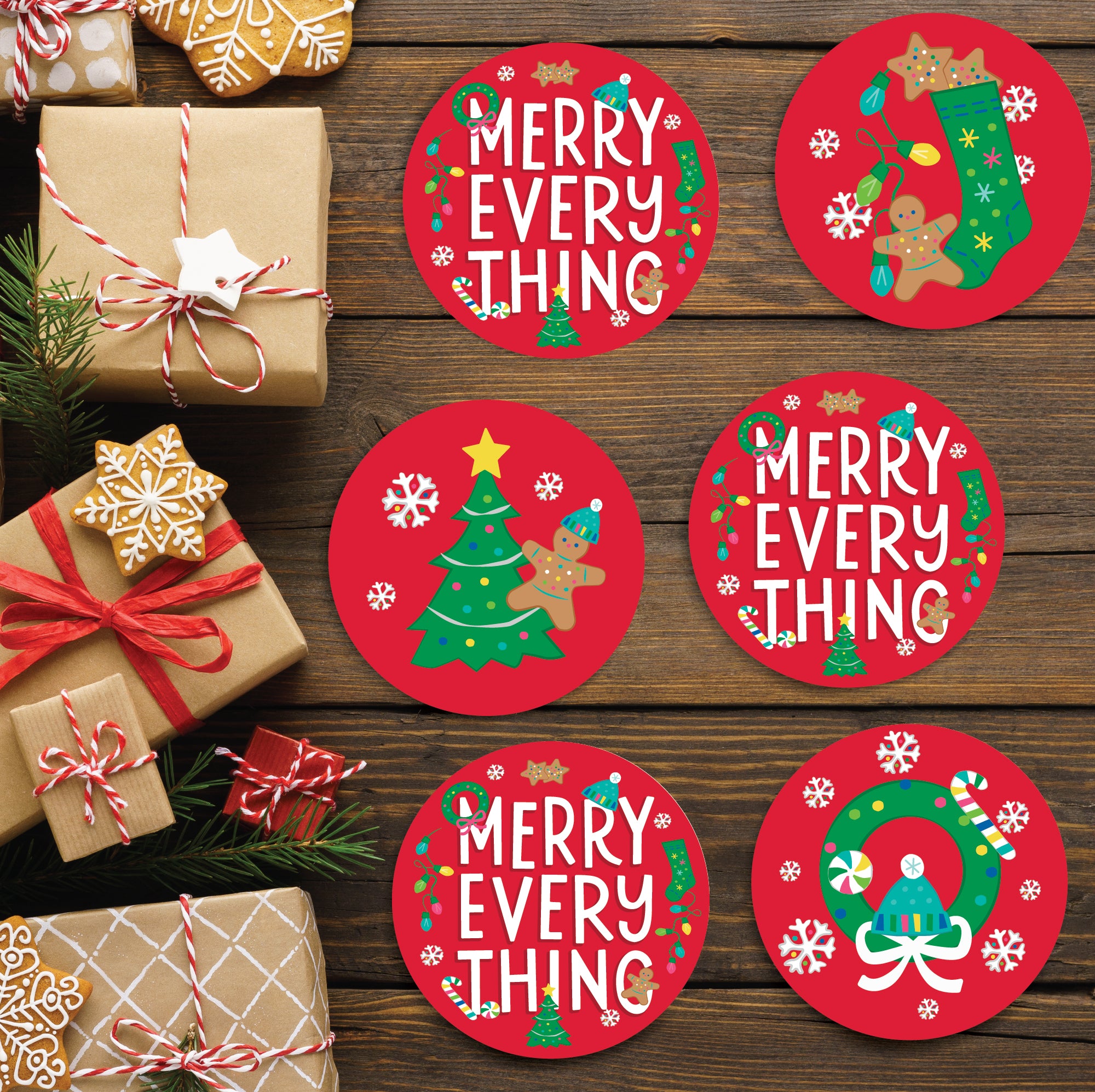 Merry Everything 4_ Square Ceramic Coasters - Set of 6