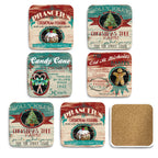 Christmas Market 4_ Square Ceramic Coasters - Set of 6