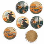 Night Watchman 4" Circle Ceramic Coasters - Set of 6