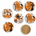Spooktacular 4" Circle Ceramic Coasters - Set of 6