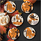 Spooktacular 4" Circle Ceramic Coasters - Set of 6