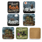 Spooky 4" Square Ceramic Coasters - Set of 6