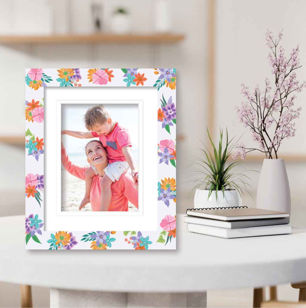 ColorBloom Moments™ - Festive Florals - 8"x10" 1-5"x7" Opening Easel Back/Wall Frame