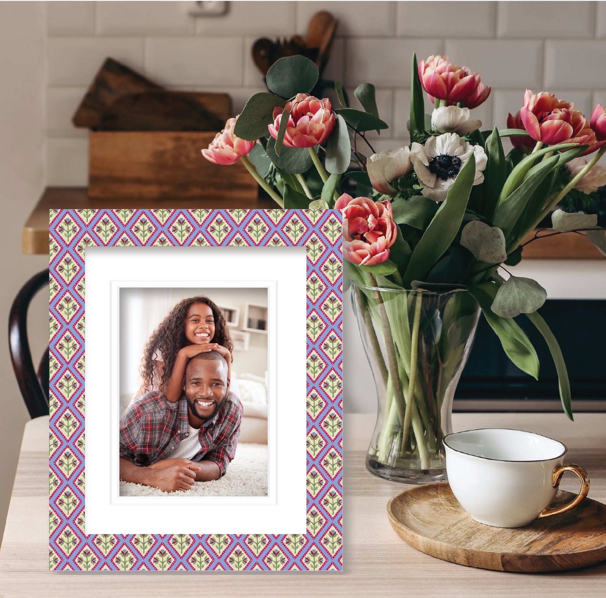 ColorBloom Moments™ - Floral Fantasy - 8"x10" 1-5"x7" Opening Easel Back/Wall Frame