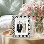 ColorBloom Moments™ - Black & White Floral - 8"x10" 1-5"x7" Opening Easel Back/Wall Frame