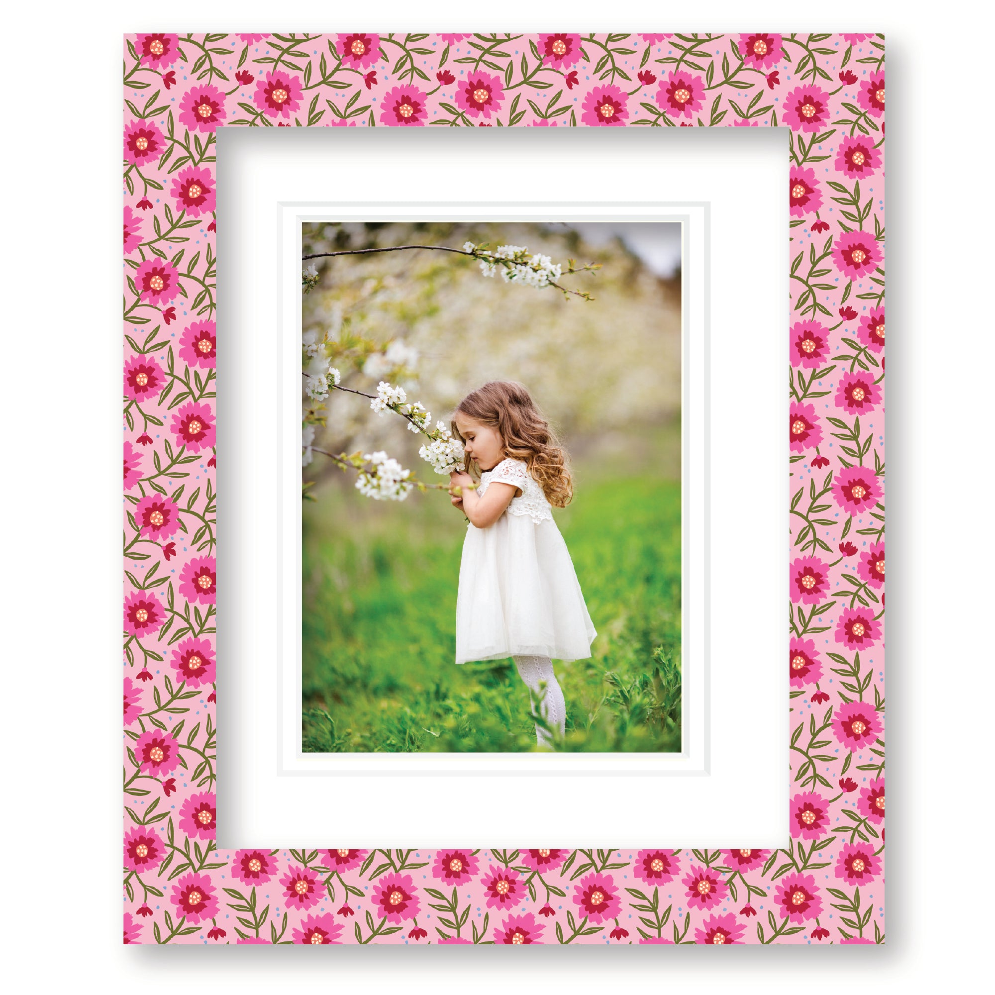 ColorBloom Moments™ - Mom's Floral - 8"x10" 1-5"x7" Opening Easel Back/Wall Frame