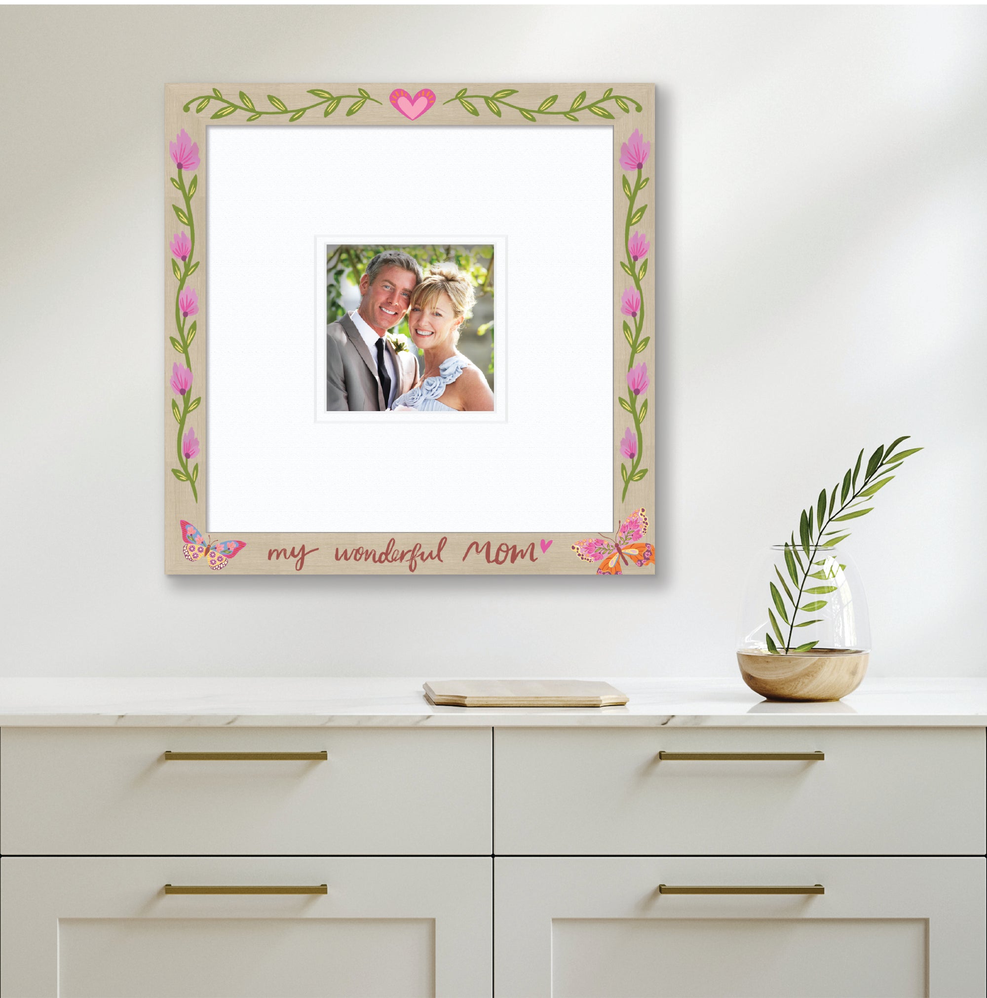 ColorBloom Moments™ - Mom's Floral - 12"x12" 1-5"x5" Opening Wall Frame