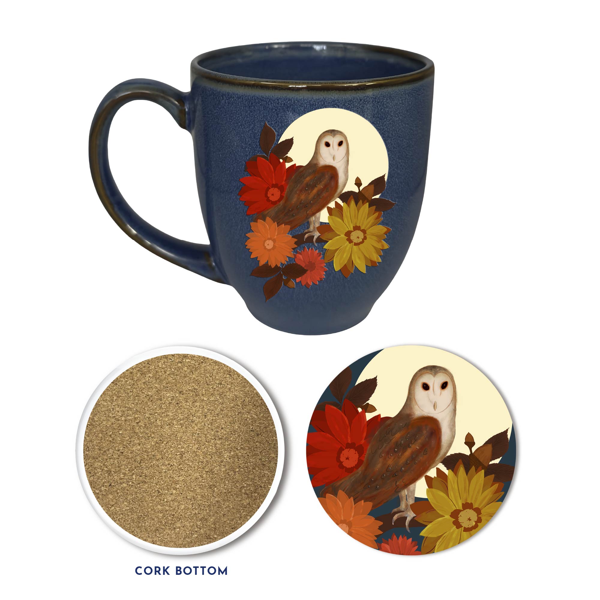 Happy Harvest 16 oz Ceramic Mug & Coaster Set