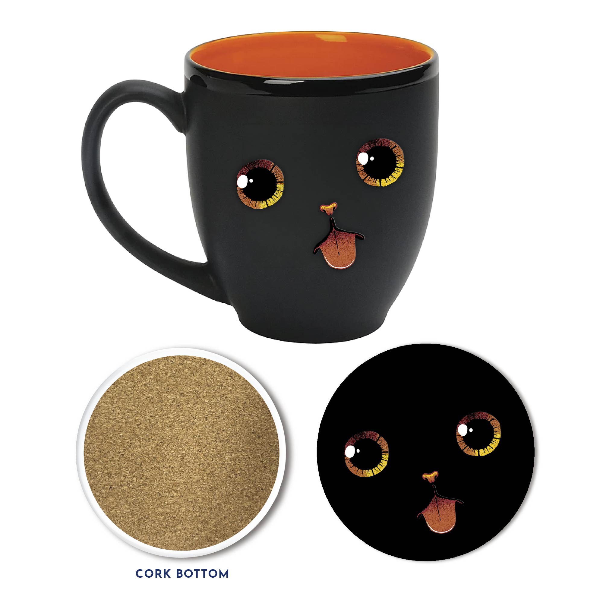 Kitty Face 16 oz Ceramic Mug & Coaster Set