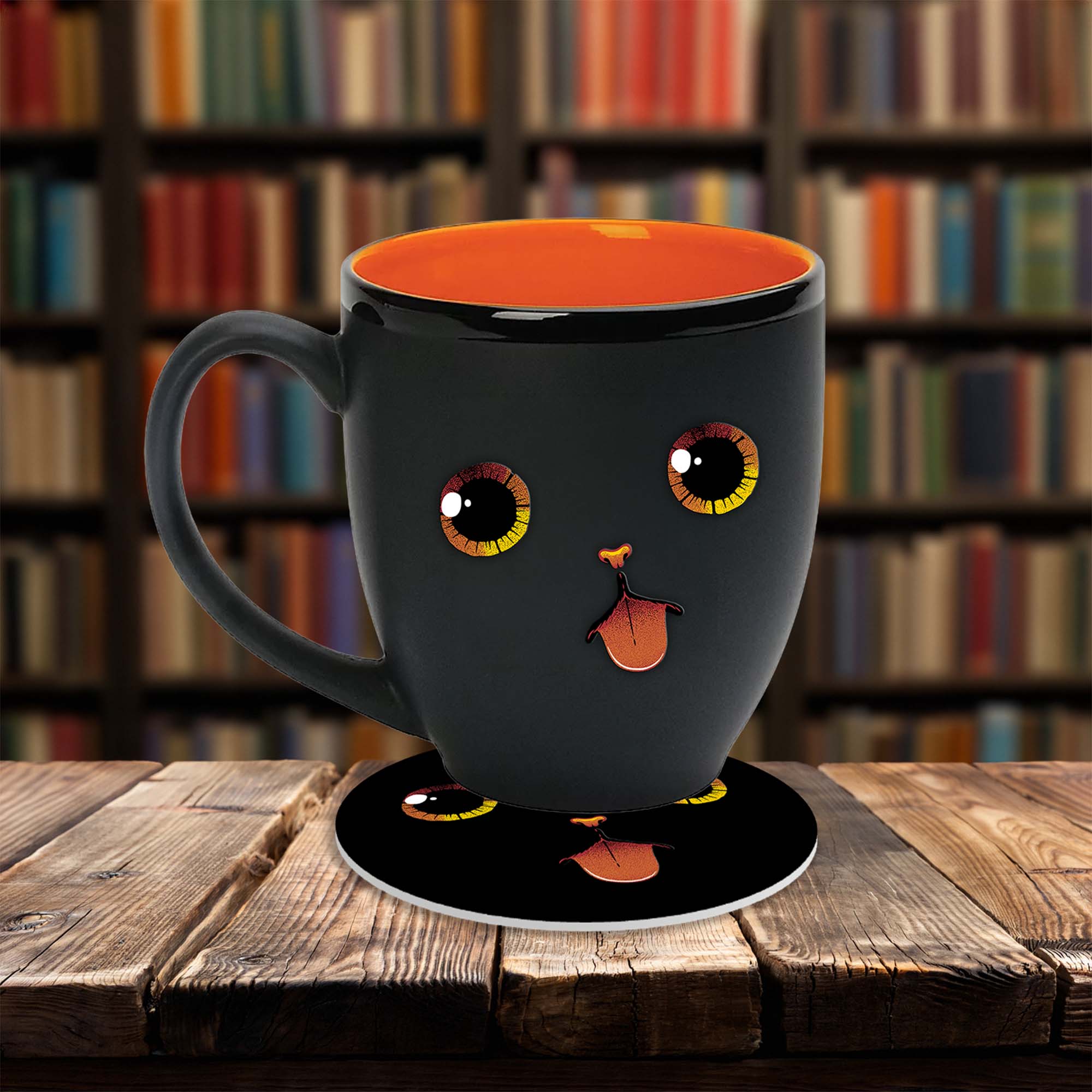 Kitty Face 16 oz Ceramic Mug & Coaster Set