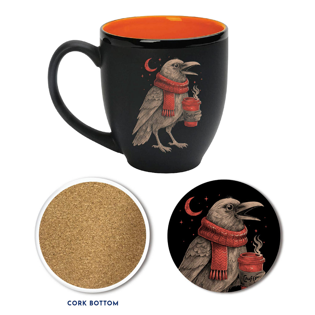 Cawfee 16 oz Ceramic Mug & Coaster Set