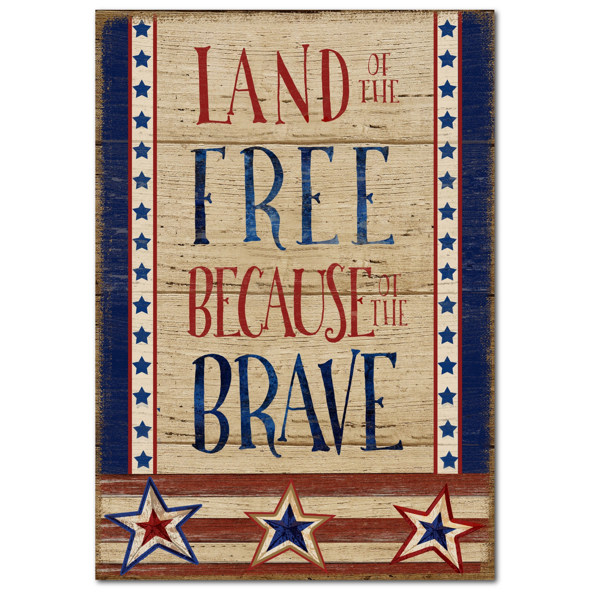 Celebrate 250 Land of the Free Flag Gallery-Wrapped Canvas Wall Art with Wounded Warrior Project