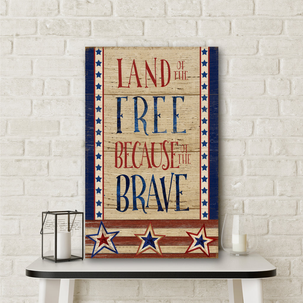 Celebrate 250 Land of the Free Flag Gallery-Wrapped Canvas Wall Art with Wounded Warrior Project