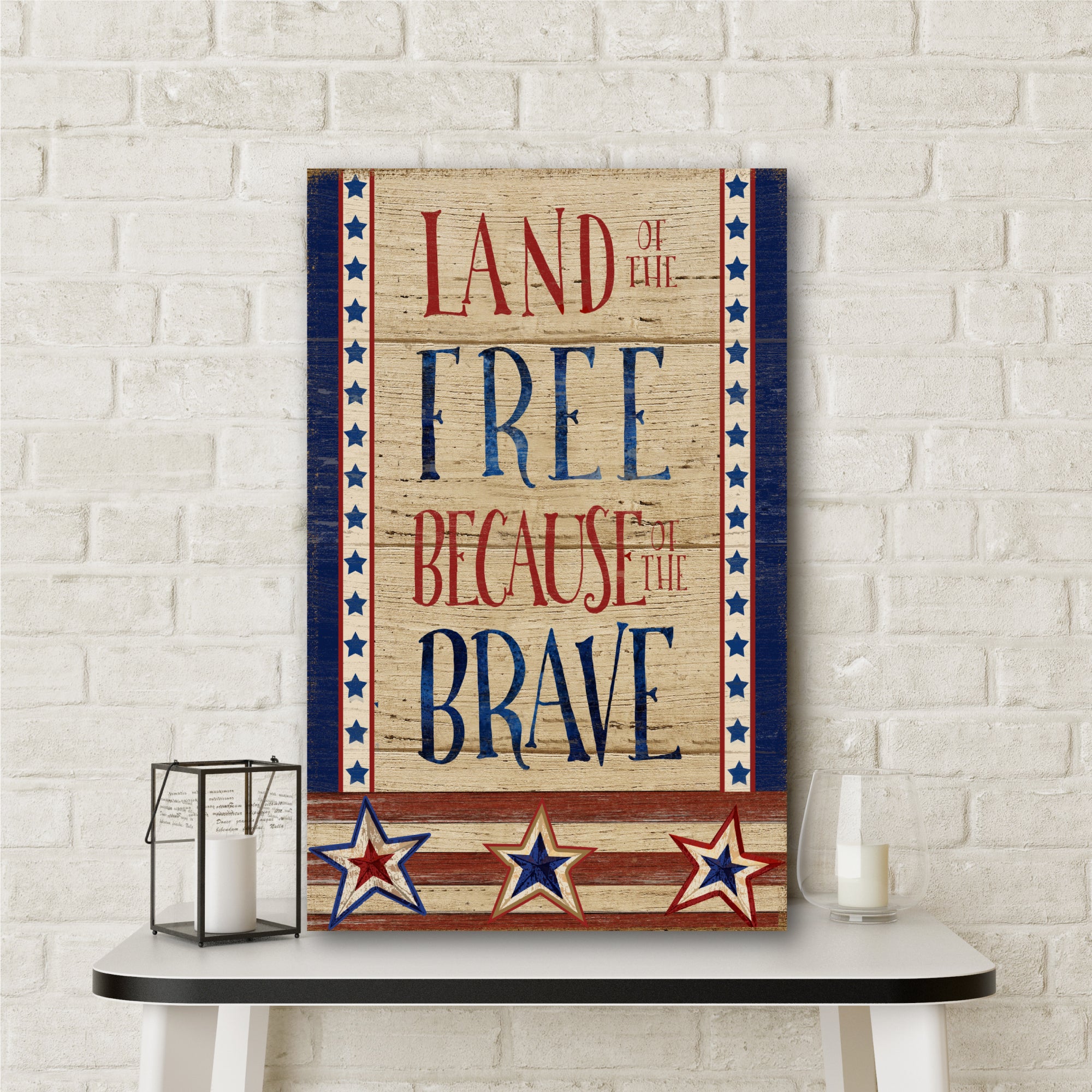 Celebrate 250 Land of the Free Flag Gallery-Wrapped Canvas Wall Art with Wounded Warrior Project