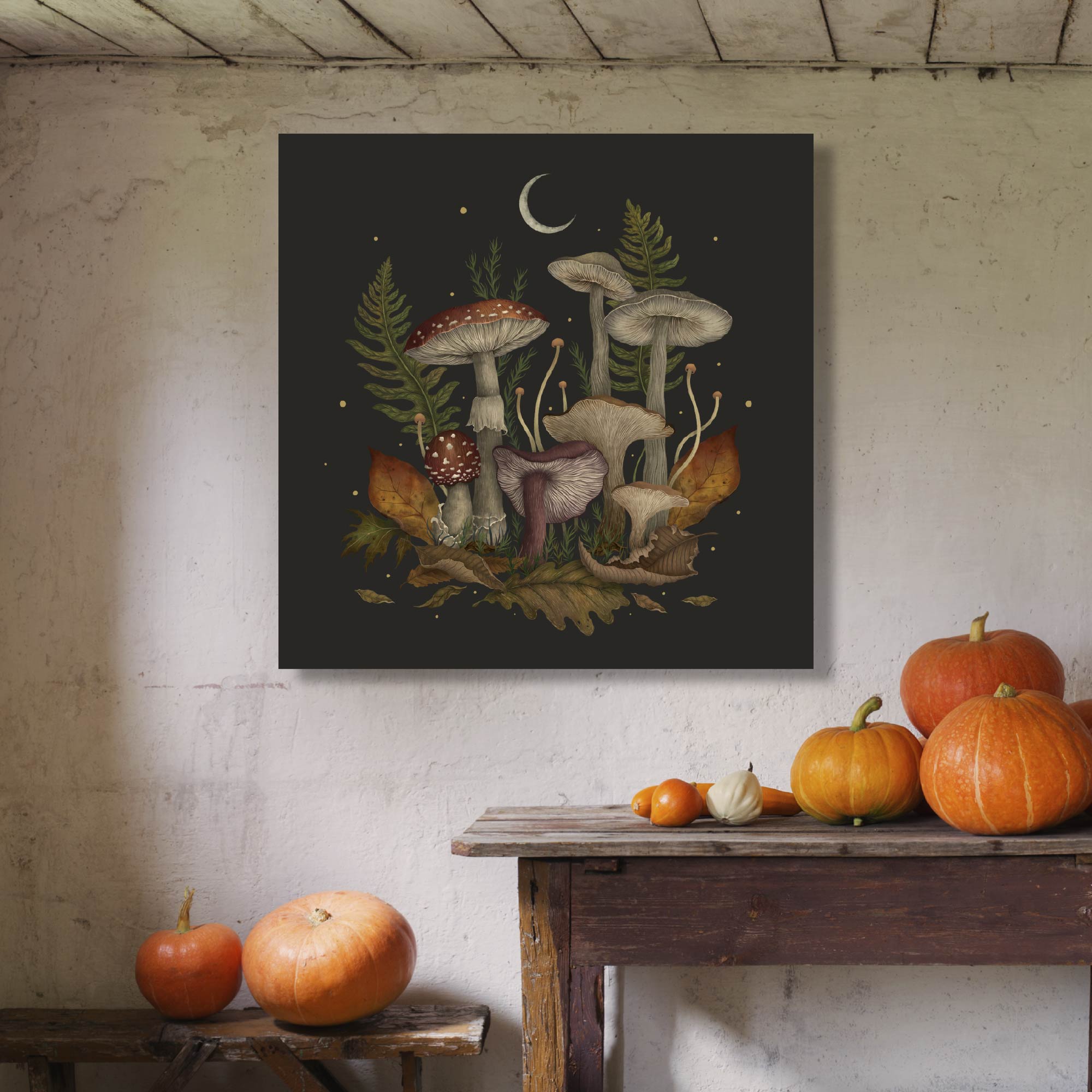 Autumn Mushrooms Gallery-Wrapped Canvas Wall Art