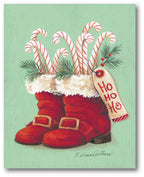 Stockings Stuffed with Candy Canes Gallery-Wrapped Canvas Wall Art