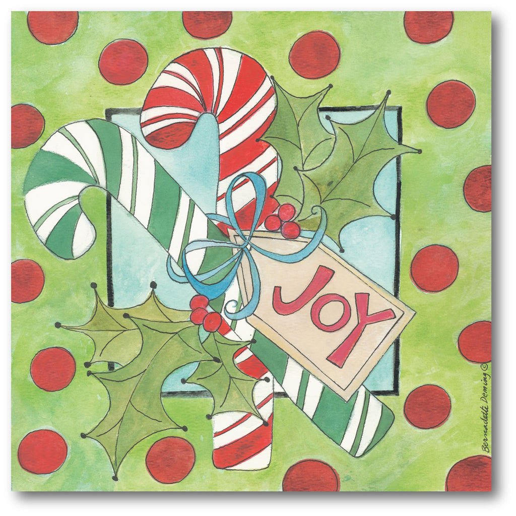 Joy Candy Canes Gallery-Wrapped Canvas Wall Art