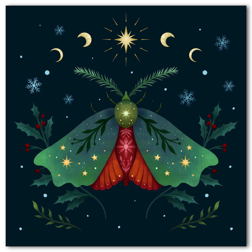 Christmas Moth Gallery-Wrapped Canvas Wall Art