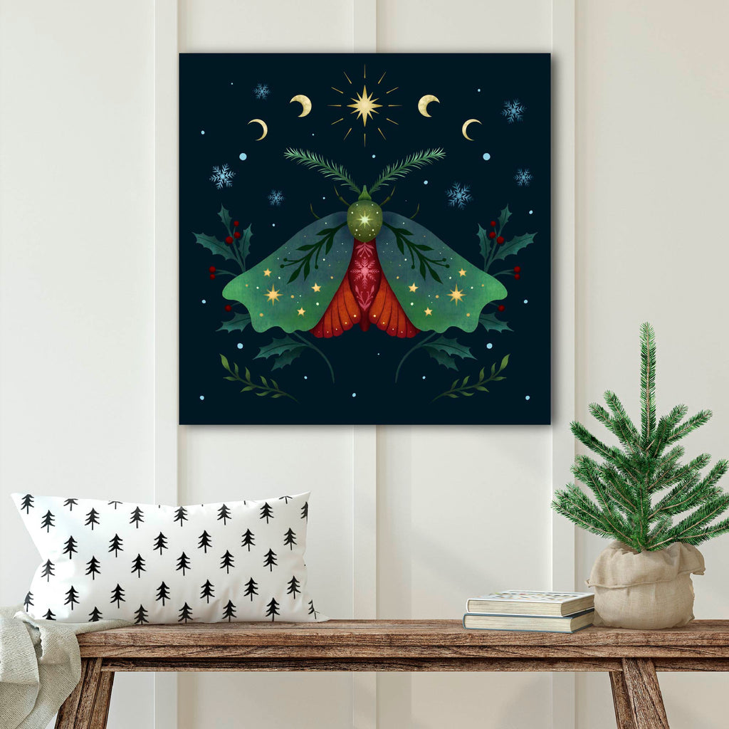 Christmas Moth Gallery-Wrapped Canvas Wall Art