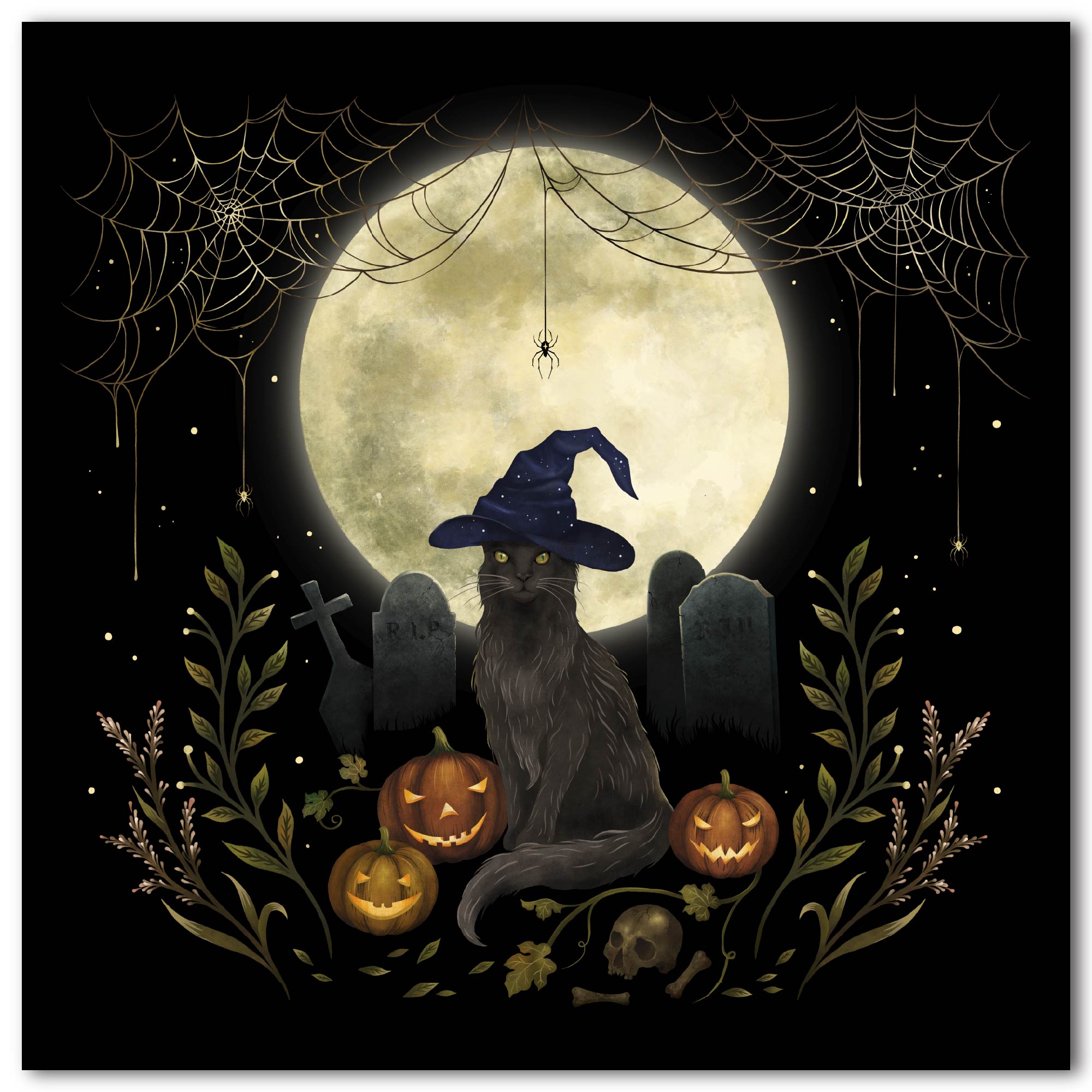 Halloween Cat Gallery-Wrapped Canvas Wall Art