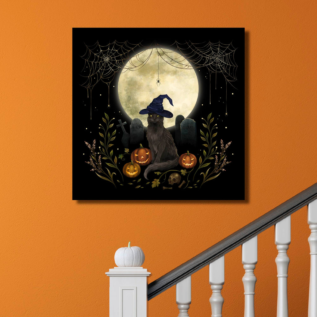 Halloween Cat Gallery-Wrapped Canvas Wall Art