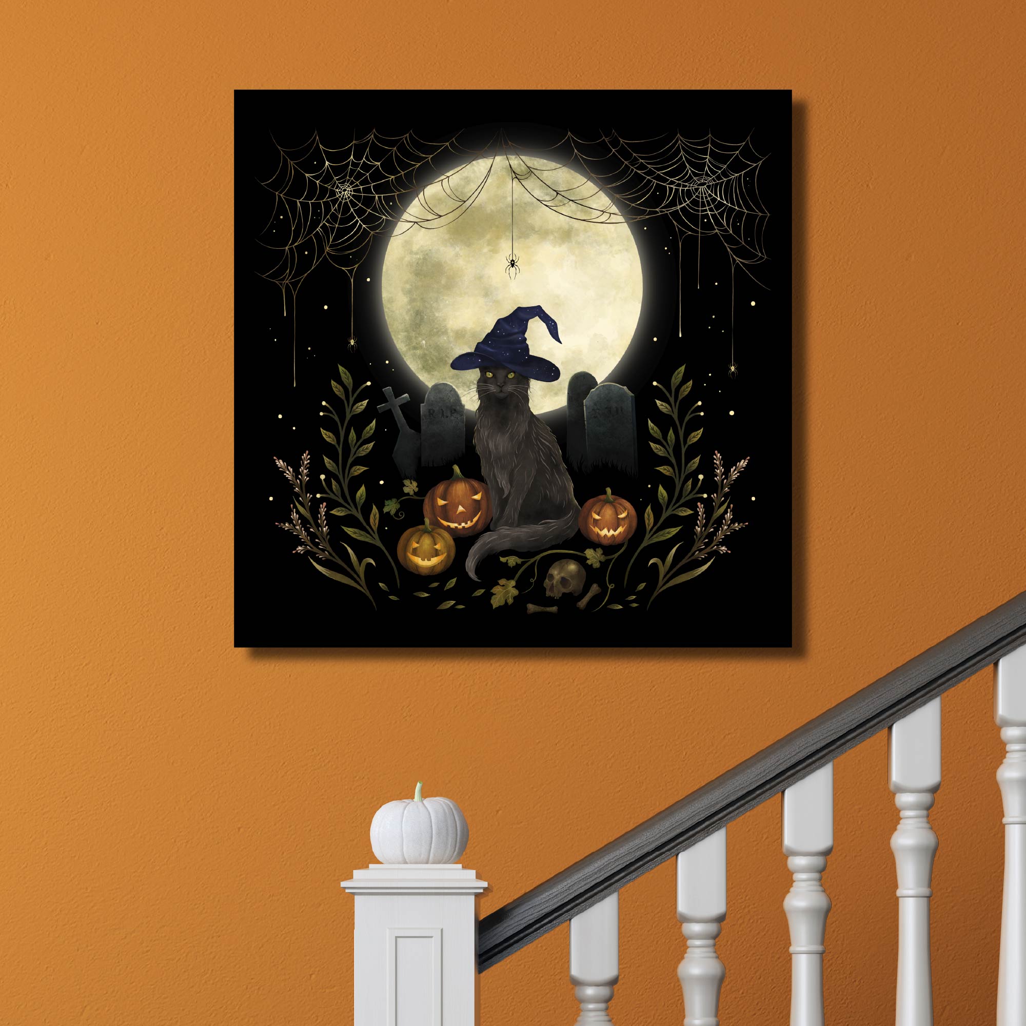Halloween Cat Gallery-Wrapped Canvas Wall Art